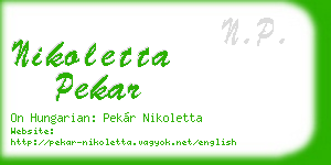nikoletta pekar business card